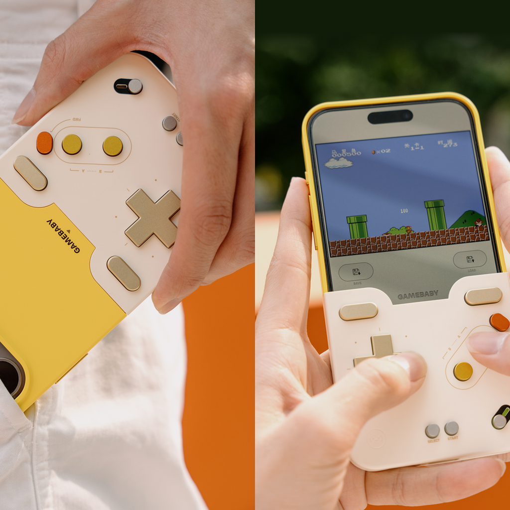 GAMEBABY™ — Retro Gaming iPhone Case with Real Physical Controls