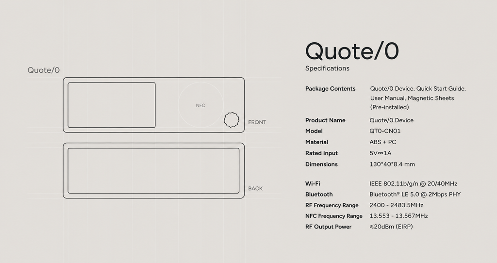 Quote/0 | Minimalist E-Ink Desk Companion & Daily Inspiration Screen