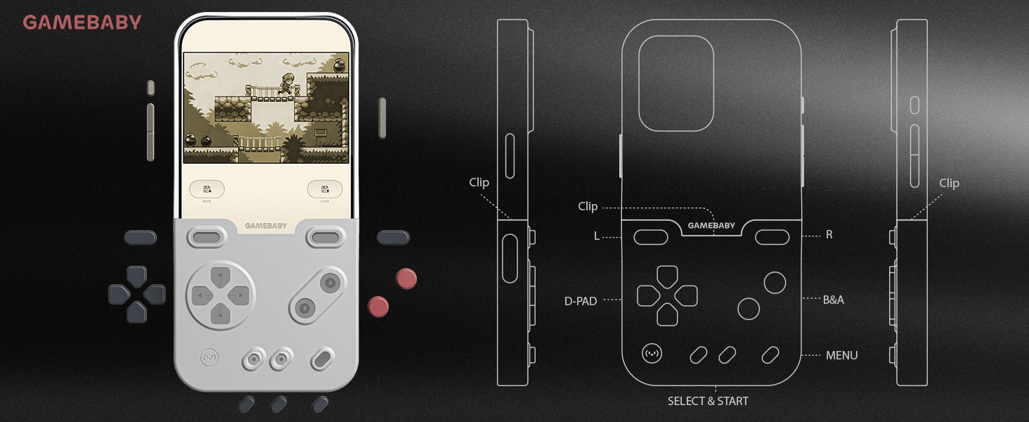 GAMEBABY™ — Retro Gaming iPhone Case with Real Physical Controls